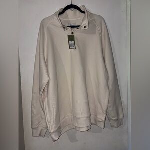 NWT Goodfellow & Co Cream Textured Snap-Neck Pullover